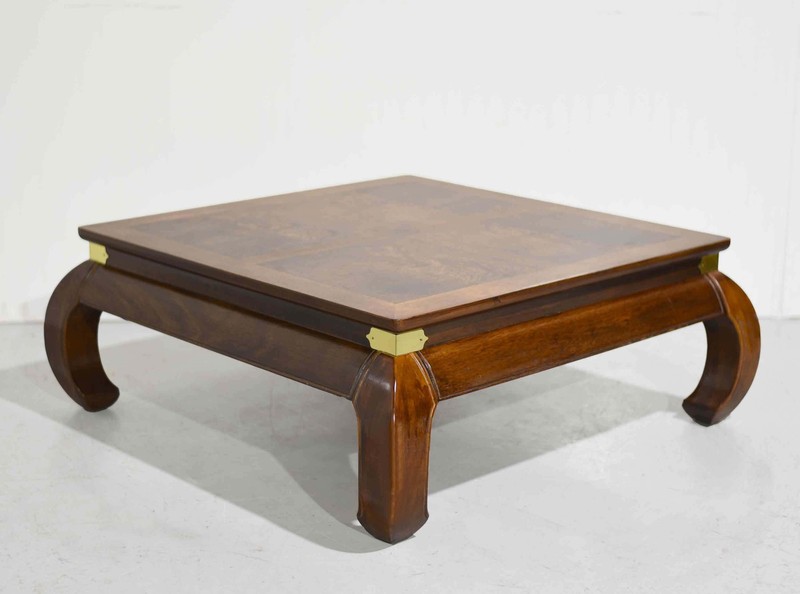 Mid Century Chinoiserie Ming Burl Wood Coffee Table gallery