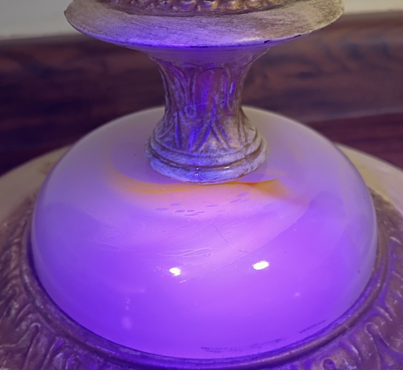 Vintage Hollywood Regency Side Table w Akro Agate Section gallery