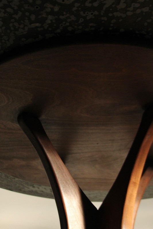 Sculptural Walnut and Slate Dining Table After Vladimir Kagan, 1950s MCM gallery