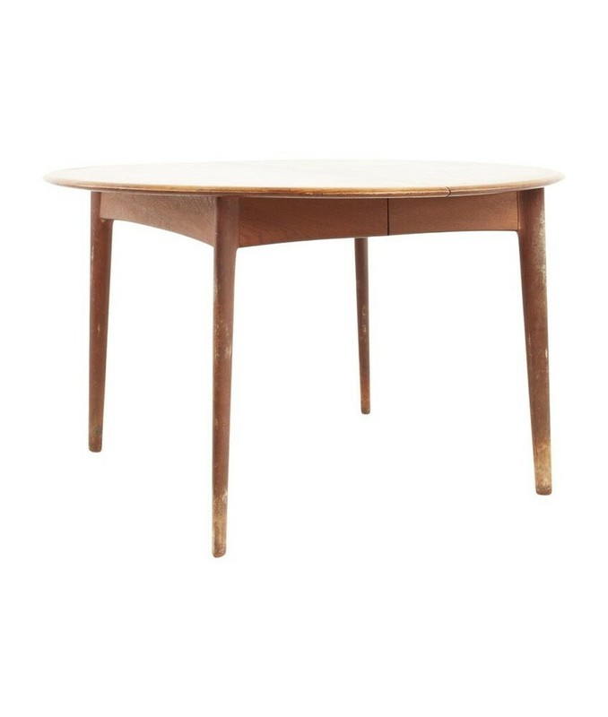 Uldum Mobelfabrik Style Mid Century Danish Teak Round Dining Table