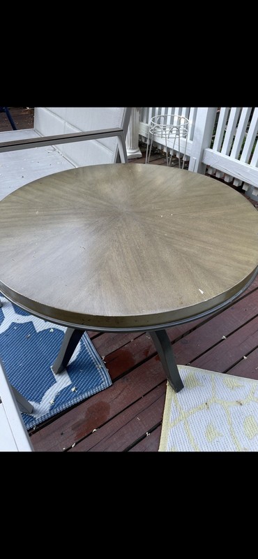French Heritage Cocktail Table 2’ High 3’ Wide Wooden Legs Made In Indonesia