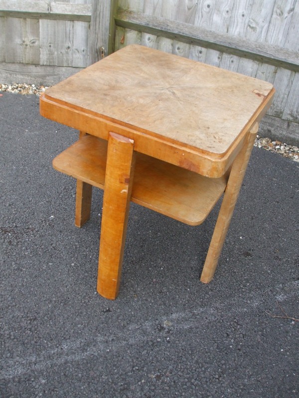 Original 1930s Art Deco burr walnut coffee table, fast economy delivery
