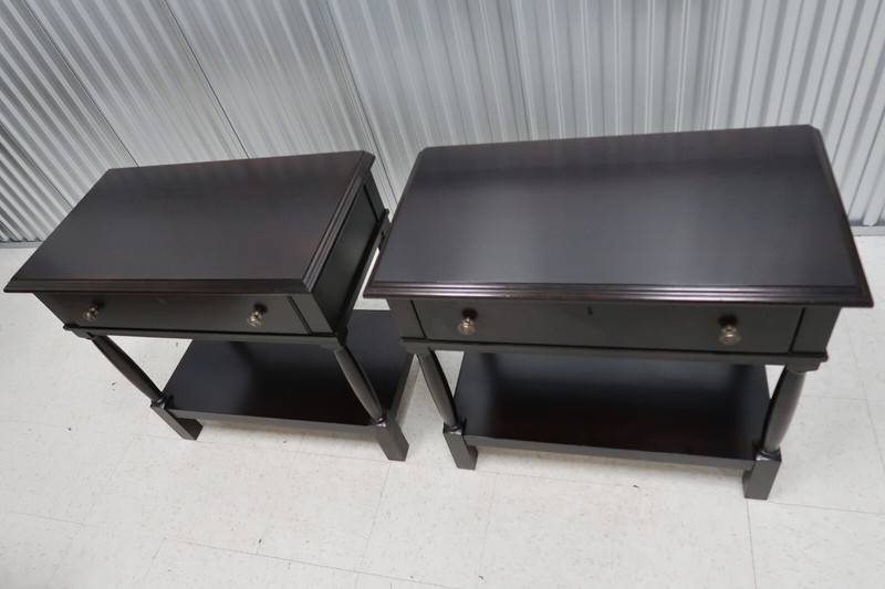 Pair Thomasville Modern Large 2 Tier Bedside Tables gallery