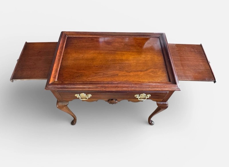 Vintage Queen Anne Writing Table w/ Drawer & 2 9” Pull Out Leaves – Local Pickup