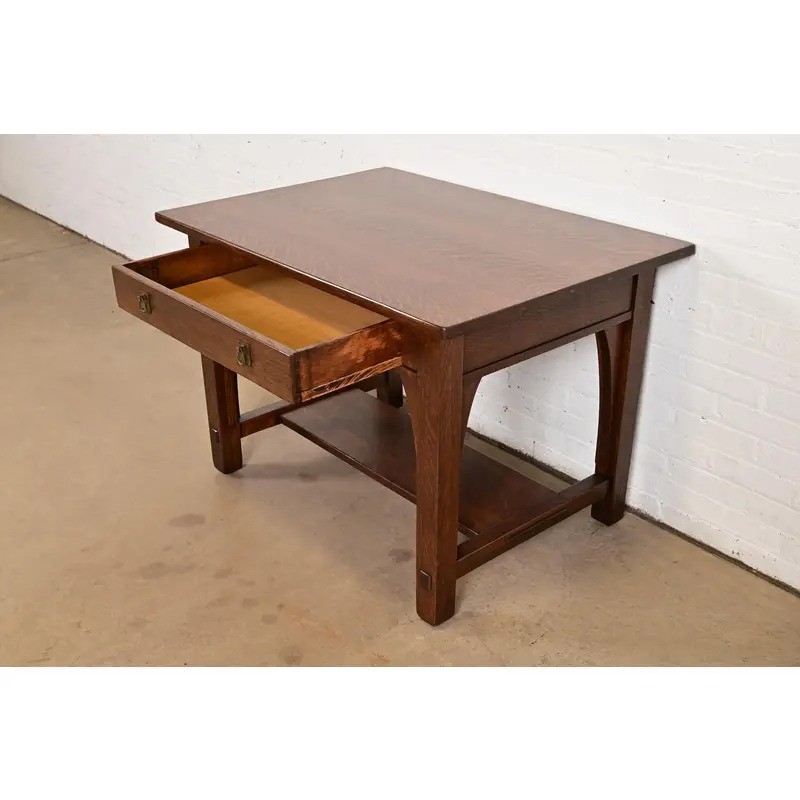 Limbert Antique Mission Oak Arts & Crafts Desk, Newly Refinished gallery