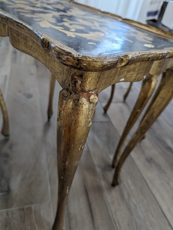 Vintage 3 Florentine Italian Gold Nesting/Stacking Tables End Hollywood Regency gallery