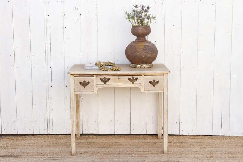 Antique Bleached English Lowboy Side Table