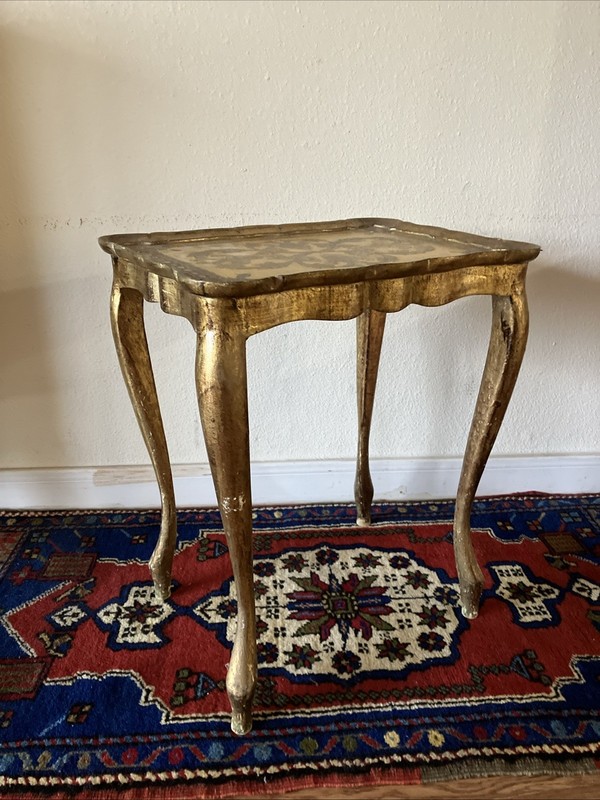 Set Of 2 Italia “Florentine” Gold Gilt Nesting Tables Ornate Design Italy gallery