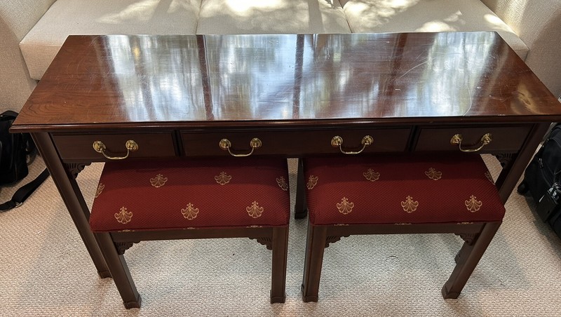 Harden Solid Cherry Sofa Consol Table & Bench Stool Set 52″
