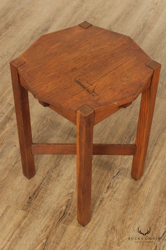 Stickley Brothers Antique Mission Solid Oak Octagonal Lamp Table gallery