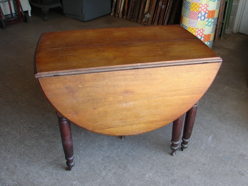 Antique Walnut Gateleg Dropleaf Table w/ Extension Boards Opens to 84″ Farmhouse