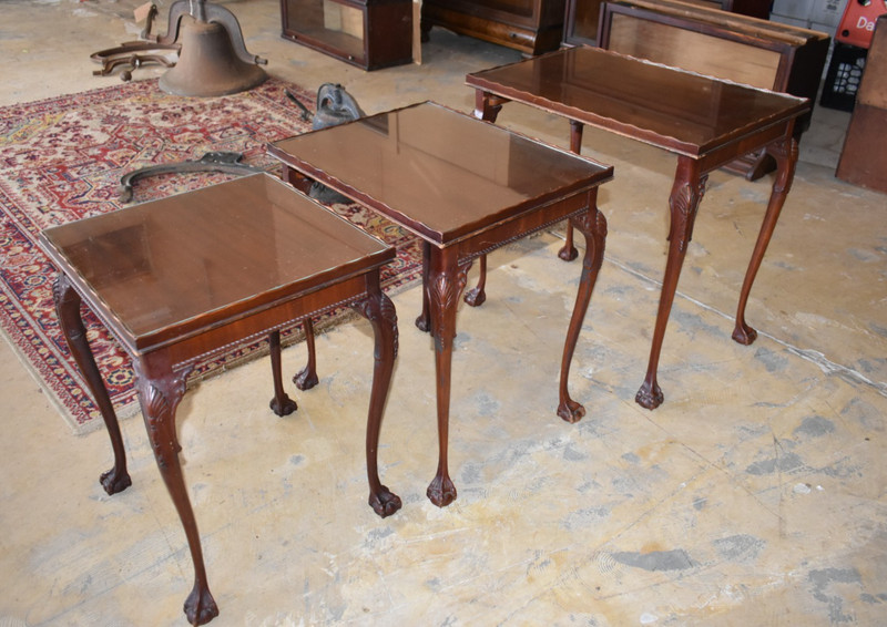 Antique Mahogany Stacking End Tables, a set of 3-Grandma gallery