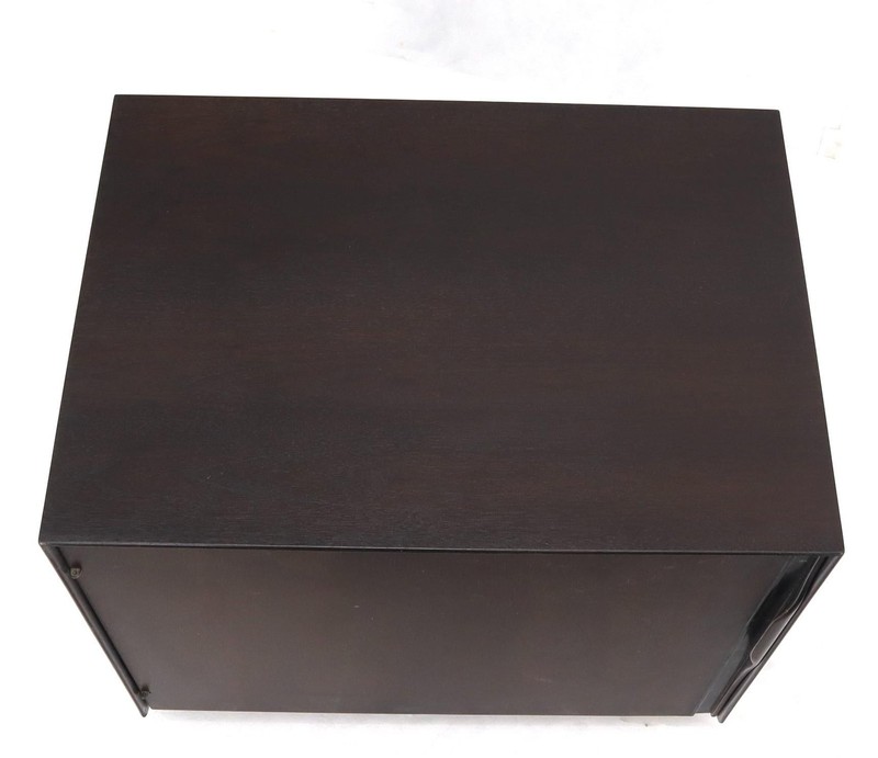 Mid-Century Modern Cube Shape Compact Liquor Cabinet End Table Espresso Finish gallery