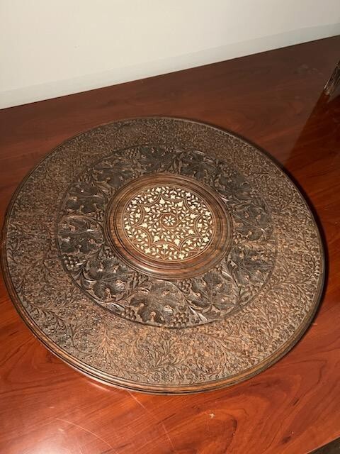 Exquisite Antique Hand Carved Indian Foliate Octagonal Table 19th Century gallery