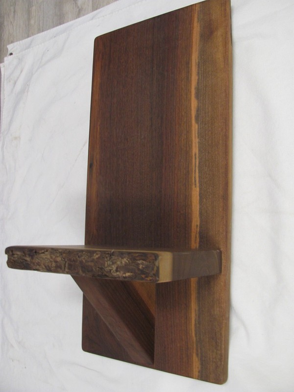 Studio Made Floating Shelf in Solid Walnut Nakashima Adirondack Style Rustic