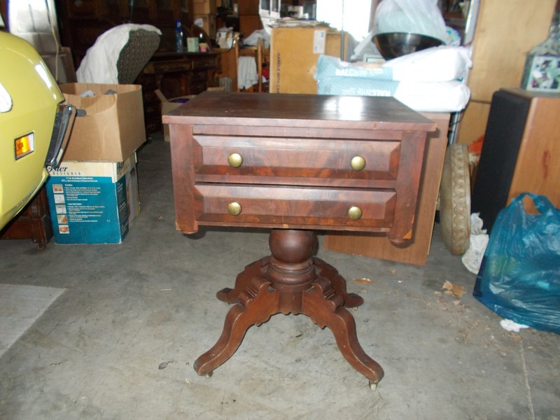 Antique Empire Mahogony 2 Drawer Side table
