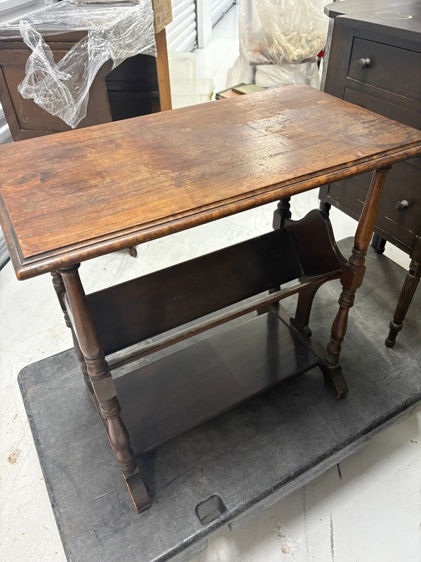 Mid-Century American Classical Mahogany Magazine Rack small console Table. gallery