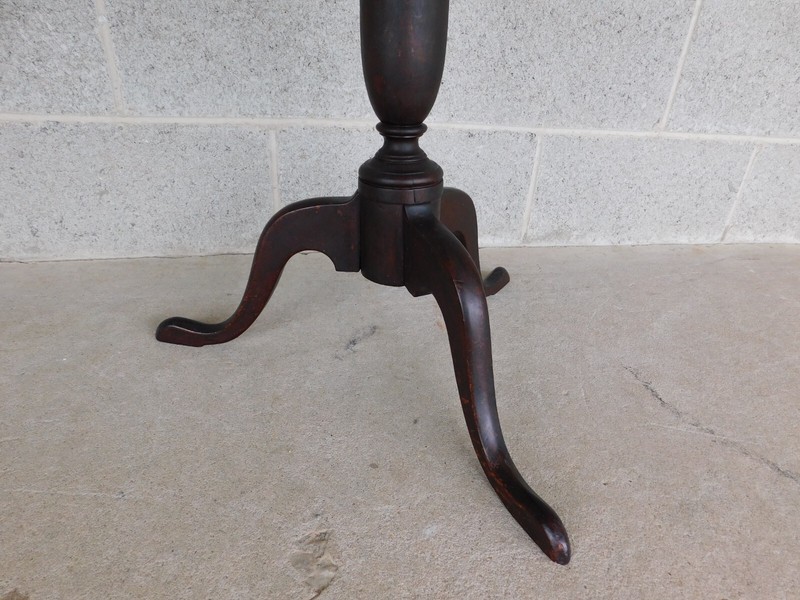 Antique Primitive Candle Stand Tilt Top Table gallery
