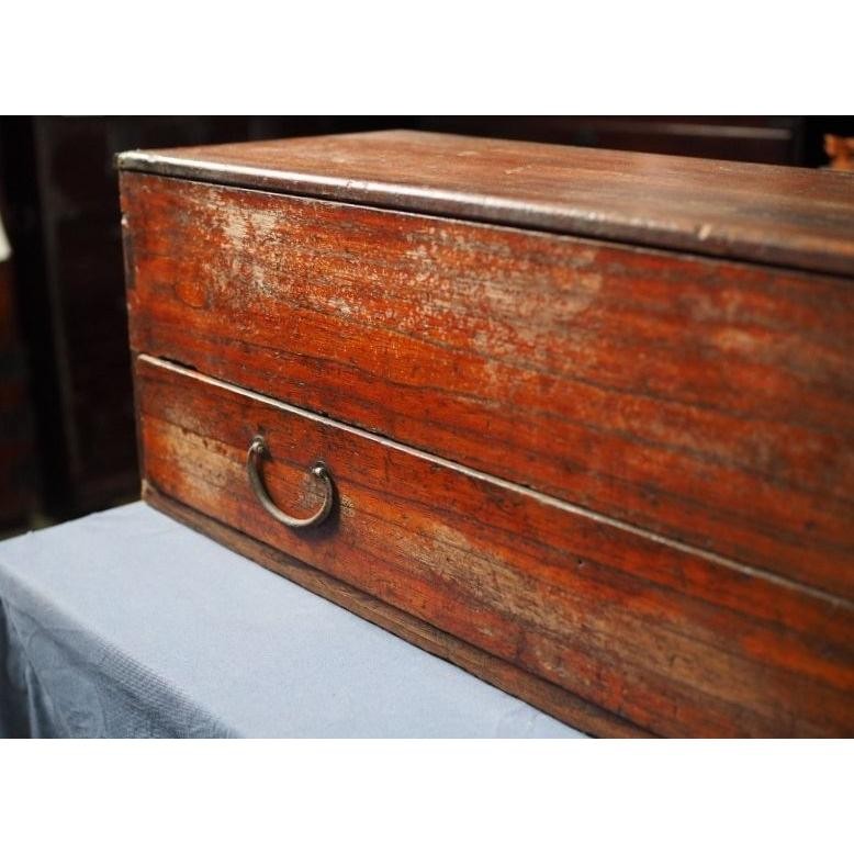 Antique Edo Period Japanese Lidded Drawer Box 15cm (5.9in) Used gallery