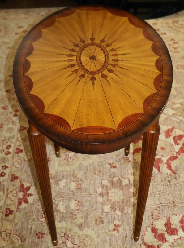 Maitland Smith Mahogany And Satinwood Inlaid Regency Style Cocktail End Table gallery
