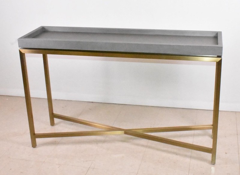 Arhaus Tray Top Console Table Anodized Brass Frame