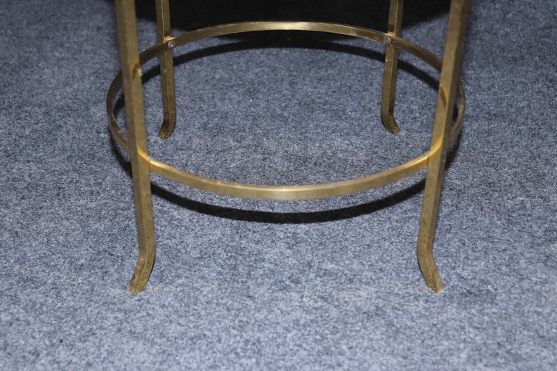 Fine Quality French Brass and Milk Glass Portable Dessert Tray Table or Etagere gallery
