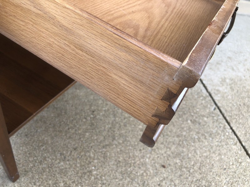 Mid Century Walnut Mersman End Table Vintage Formica Top 27 1/2” gallery