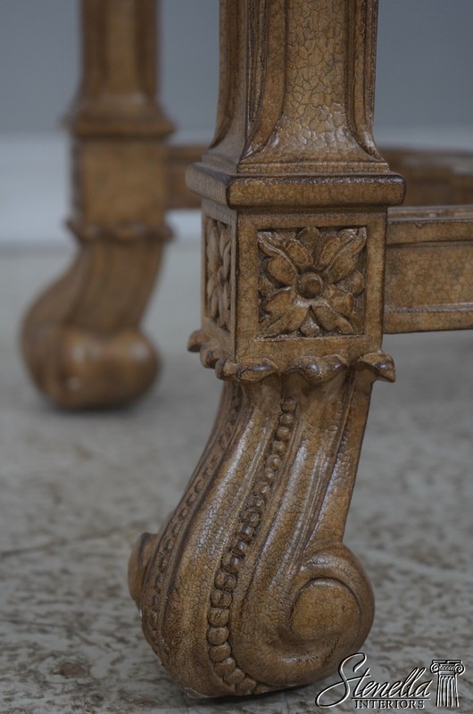 L72841: Vintage Italian Louis XVI Style Carved Marble Top Table gallery