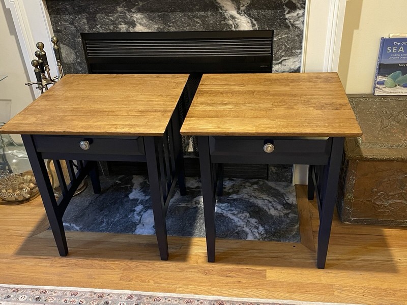 Two Vintage Wood Side Tables gallery