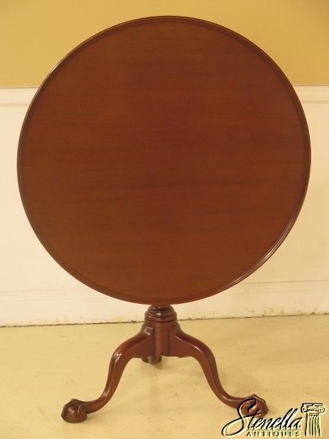 L44071EC: KITTINGER CW-70 Colonial Williamsburg Mahogany Clawfoot Tilt Top Table