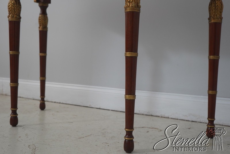 L72012: KINDEL Louis XVI Style Mahogany Demilune Console Table 2 of 2 gallery