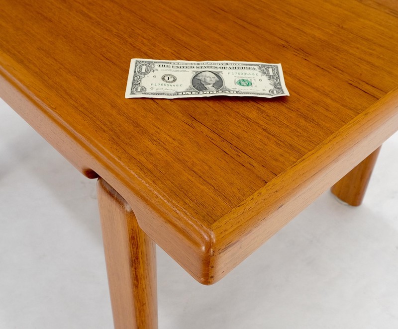 Danish Mid Century Modern Solid Teak Legs Compact Rectangle Coffee Table MINT! gallery