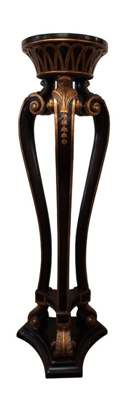 John Richard Empire Style Leather Top Gold Gilt Carved Plant Stand / Pedastal