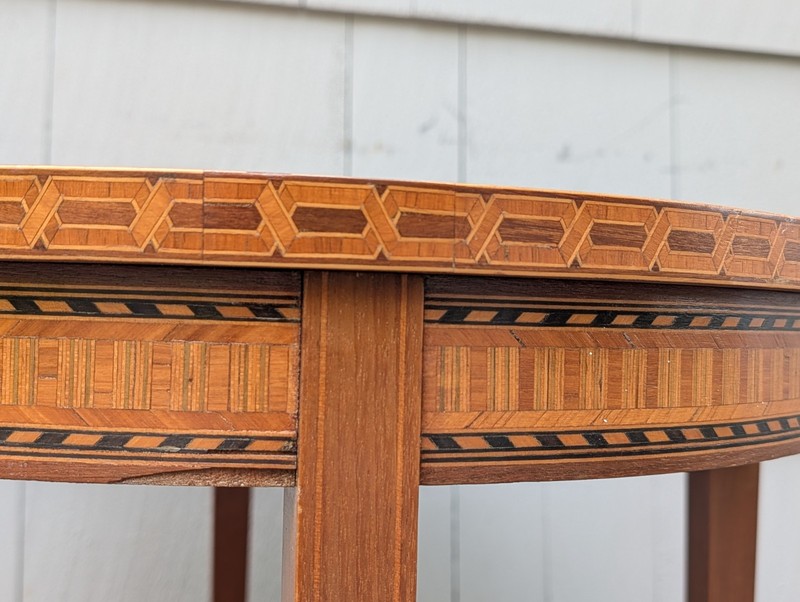 Vintage 2 Tier Inlaid Marquetry Occasional Table Side Table gallery