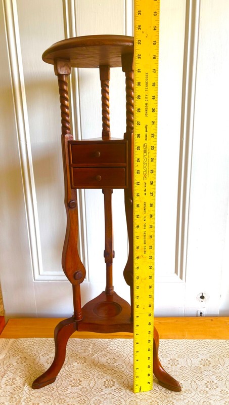 Victorian Style Mahogany Barley Twist Two-Drawer Plant Stand gallery