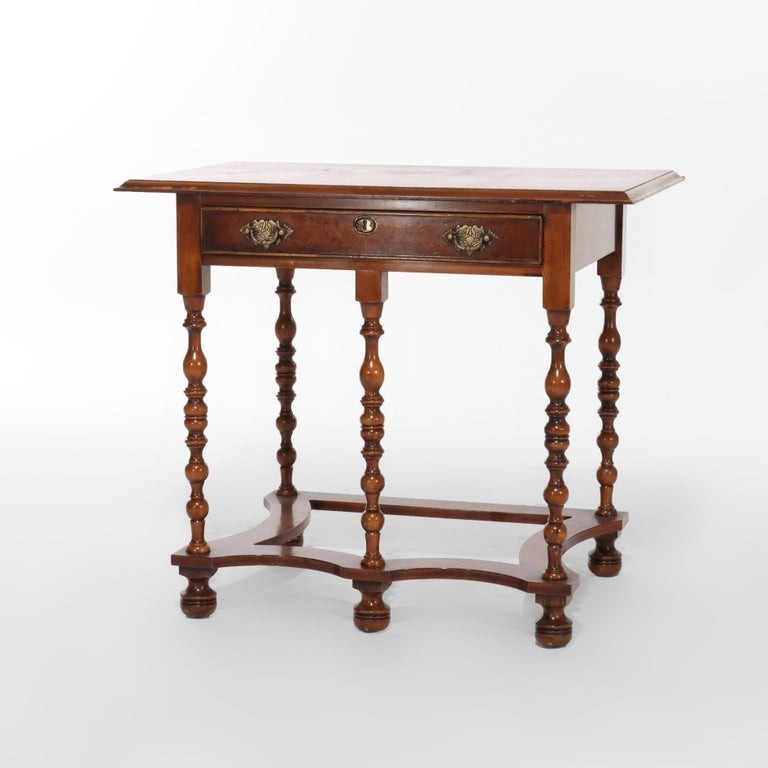 Antique Yorkshire High Point Elizabethan Burl Hall Table 20thC gallery