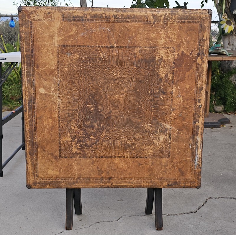 Rare Vintage 1930s Samson Standing/Folding Card Table Shwayder Bros gallery