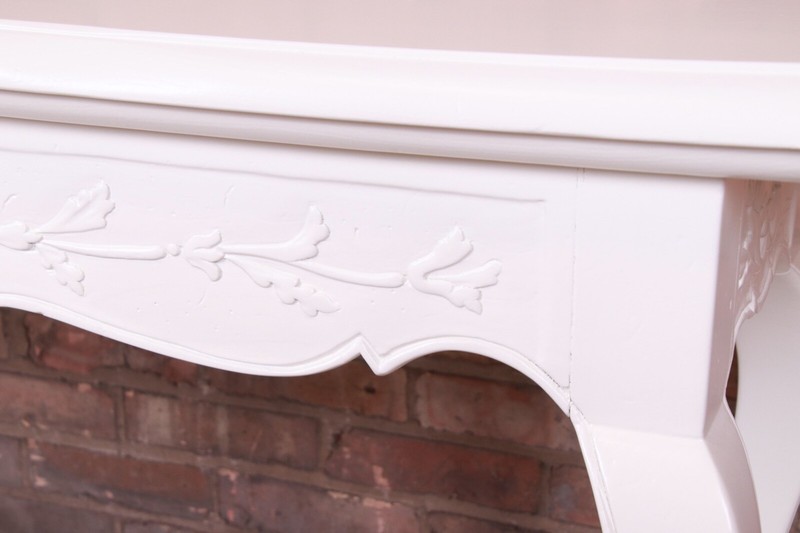 Italian Provincial White Lacquered Console or Sofa Table, Newly Refinished gallery