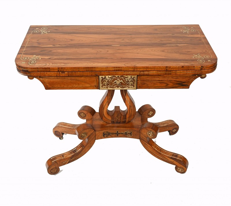 Antique Card Table - Rosewood Regency Games Tables Circa 1810 gallery