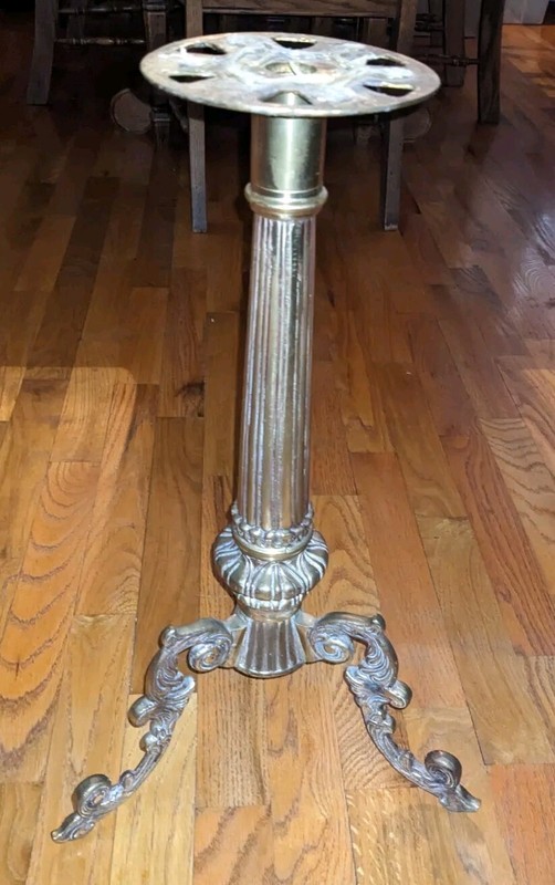 20″ Solid Brass MCM Hollywood Regency Victorian Style Seat or Table Base Stand