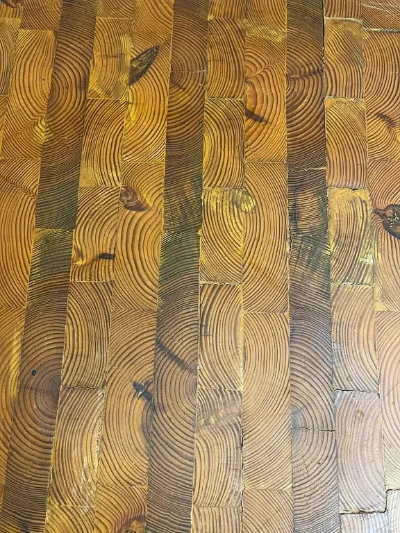VINTAGE SOLID WOOD BUTCHER BLOCK TABLE 36" gallery