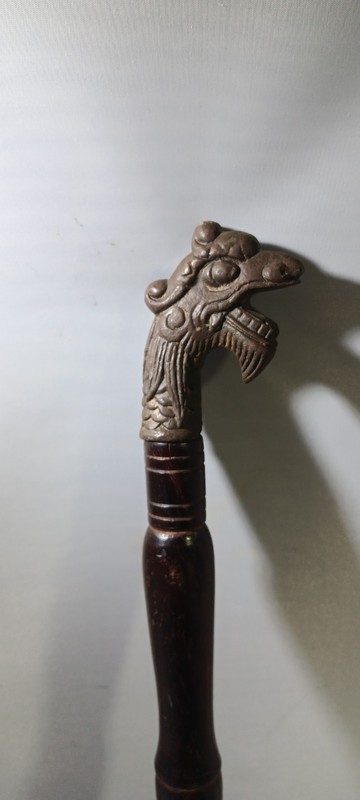 Mahogany Brass Chinese Antique Small Cane gallery