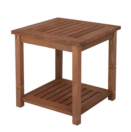 Square Wood Side Table Carbonized Color
