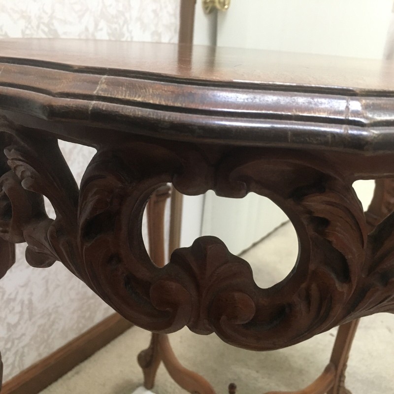 French Parlor Table Early 1900s Center Table Solid Oak gallery