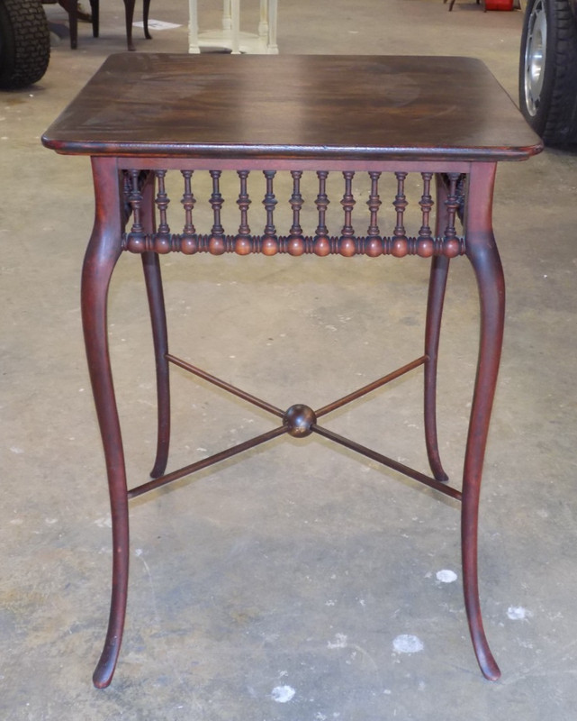 Antique Mahogany Spindle Side Table Duncan Phyfe Style Accent Table Refurbished gallery