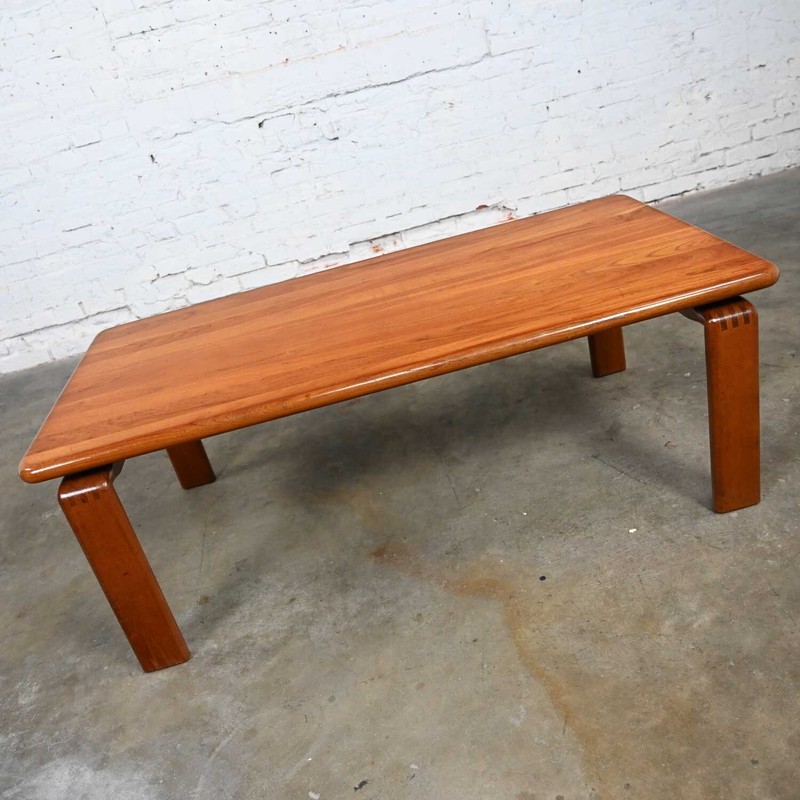 Scandinavian Modern Solid Teak Rectangular Coffee Table Style of Westnofa Norway