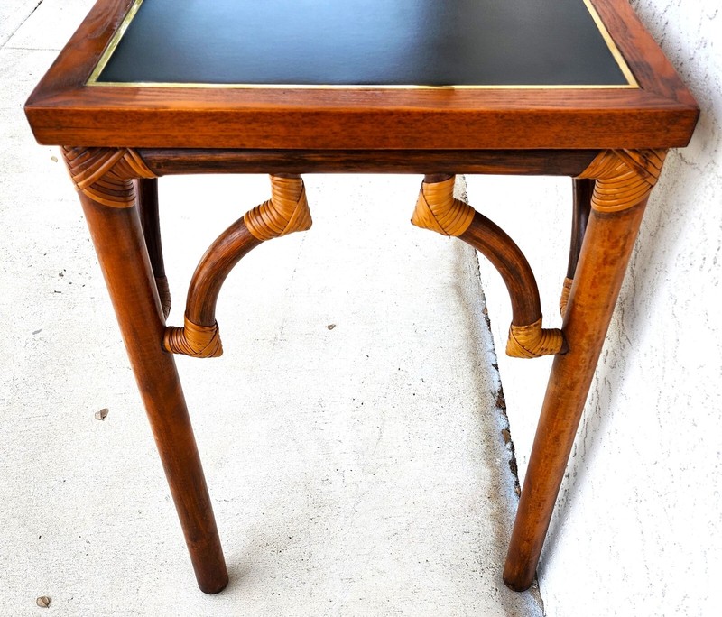 Bamboo Console Sofa Table Vintage 1970s Boho MCM gallery