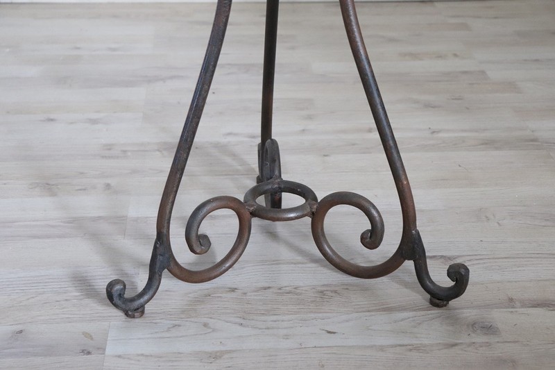 20th Century Italian Side Table in Iron with Marble Top gallery