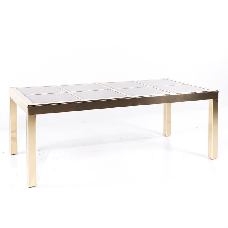 Mastercraft Mid Century Brass and Glass Dining Table