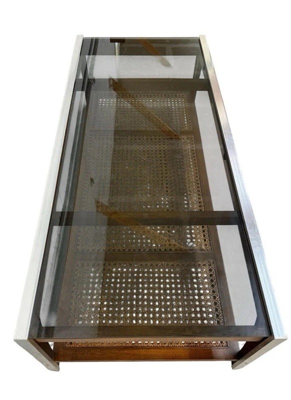 Mid-Century Modern Smoked Glass Coffee Table gallery